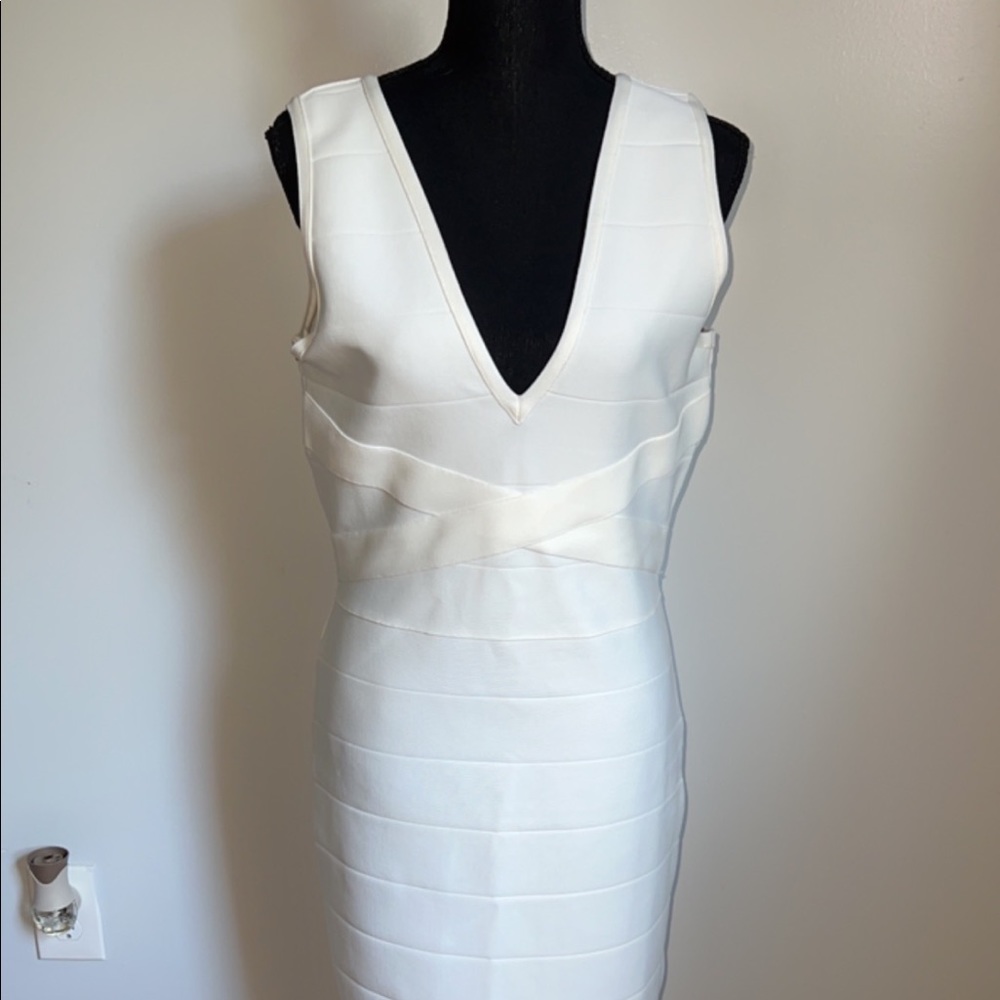 BEBE White Bandage dress, size large